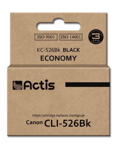 Actis KC-526Bk Tusz (zamiennik Canon CLI-526BK; Standard; 10 ml; czarny) ACTIS Actis KC-526Bk Tusz (zamiennik Canon CLI-526BK; Standard; 10 ml; czarny) ACTIS