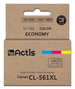 Actis KC-561 Tusz (zamiennik Canon CL-561XL; Supreme; 18 ml; błękitny, purpurowy, żółty). Drukuje więcej o 60% względem OEM. ACTIS