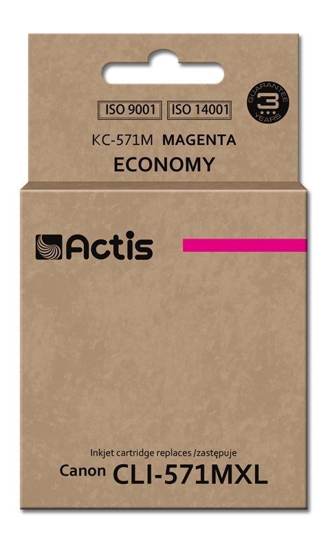 Actis KC-571M Tusz (zamiennik Canon CLI-571M; Standard; 12 ml; czerwony) ACTIS Actis KC-571M Tusz (zamiennik Canon CLI-571M; Standard; 12 ml; czerwony) ACTIS