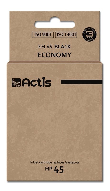 Actis KH-45 Tusz (zamiennik HP 45 51645A; Standard; 44 ml; czarny) ACTIS Actis KH-45 Tusz (zamiennik HP 45 51645A; Standard; 44 ml; czarny) ACTIS