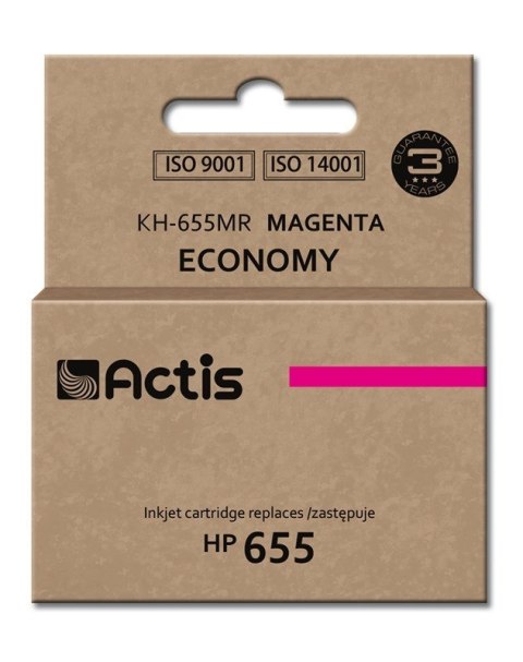 Actis KH-655MR Tusz (zamiennik HP 655 CZ111AE; Standard; 12 ml; czerwony) ACTIS Actis KH-655MR Tusz (zamiennik HP 655 CZ111AE; Standard; 12 ml; czerwony) ACTIS