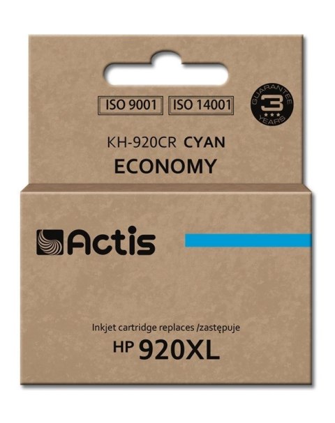 Actis KH-920CR Tusz (zamiennik HP 920 XL CD972AE; Standard; 12 ml; niebieski) ACTIS