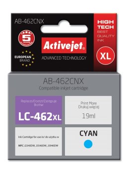 Activejet AB-462CNX Tusz (zamiennik Brother LC-462XLC; Supreme; 19 ml; niebieski). Activejet