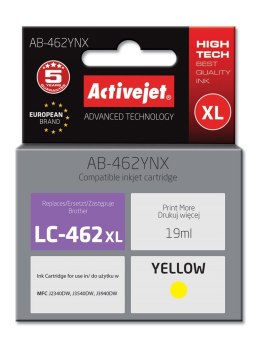 Activejet AB-462YNX Tusz (zamiennik Brother LC-462XLY; Supreme; 19 ml; żółty). Activejet