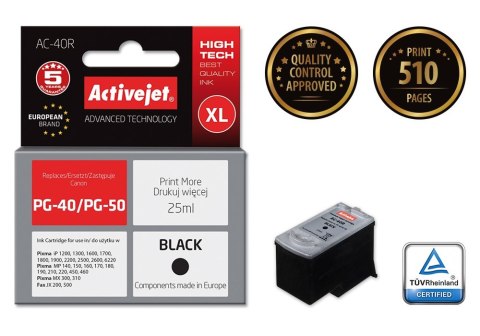 Activejet AC-40R Tusz (zamiennik Canon PG-40; Premium; 25 ml; czarny) Activejet Activejet AC-40R Tusz (zamiennik Canon PG-40; Premium; 25 ml; czarny) Activejet