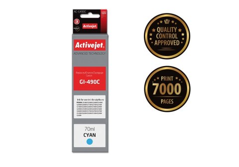 Activejet AC-G490C Tusz (zamiennik Canon GI-490C; Supreme; 70 ml; 7000 stron, niebieski) Activejet Activejet AC-G490C Tusz (zamiennik Canon GI-490C; Supreme; 70 ml; 7000 stron, niebieski) Activejet