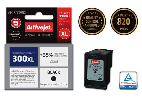 Activejet AH-300BRX Tusz (zamiennik HP 300XL CC641EE; Premium; 20 ml; czarny) Activejet Activejet AH-300BRX Tusz (zamiennik HP 300XL CC641EE; Premium; 20 ml; czarny) Activejet