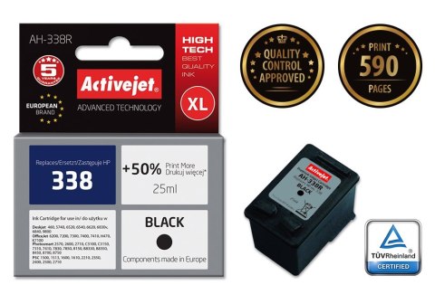 Activejet AH-338R Tusz (zamiennik HP 338 C8765EE; Premium; 25 ml; czarny) Activejet Activejet AH-338R Tusz (zamiennik HP 338 C8765EE; Premium; 25 ml; czarny) Activejet