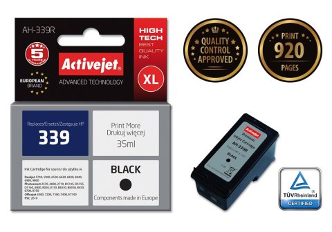 Activejet AH-339R Tusz (zamiennik HP 339 C8767EE; Premium; 35 ml; czarny) Activejet Activejet AH-339R Tusz (zamiennik HP 339 C8767EE; Premium; 35 ml; czarny) Activejet