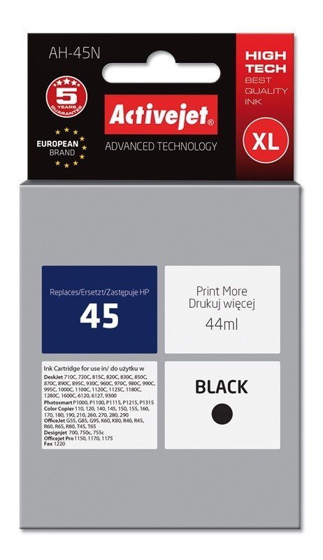 Activejet AH-45N Tusz (zamiennik HP 45 51645A; Supreme; 44 ml; czarny) Activejet