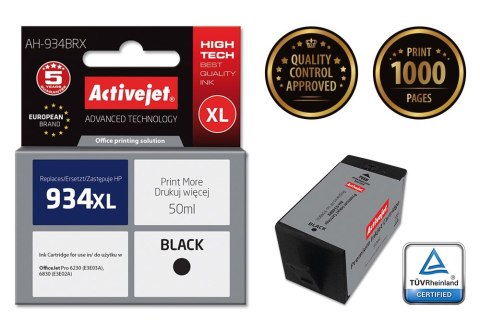 Activejet AH-934BRX Tusz (zamiennik HP 934XL C2P23AE; Premium; 50 ml; czarny) Activejet Activejet AH-934BRX Tusz (zamiennik HP 934XL C2P23AE; Premium; 50 ml; czarny) Activejet