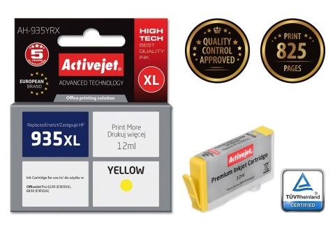 Activejet AH-935YRX Tusz (zamiennik HP 935XL C2P26AE; Premium; 12 ml; żółty) Activejet Activejet AH-935YRX Tusz (zamiennik HP 935XL C2P26AE; Premium; 12 ml; żółty) Activejet