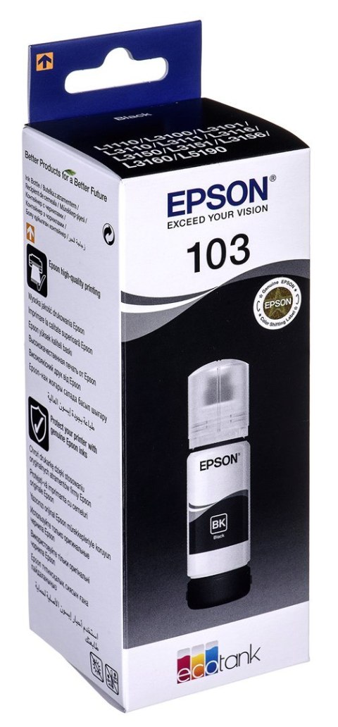 Tusz Epson C13T00S14A (oryginał 103; 65 ml; czarny) Epson Tusz Epson C13T00S14A (oryginał 103; 65 ml; czarny) Epson