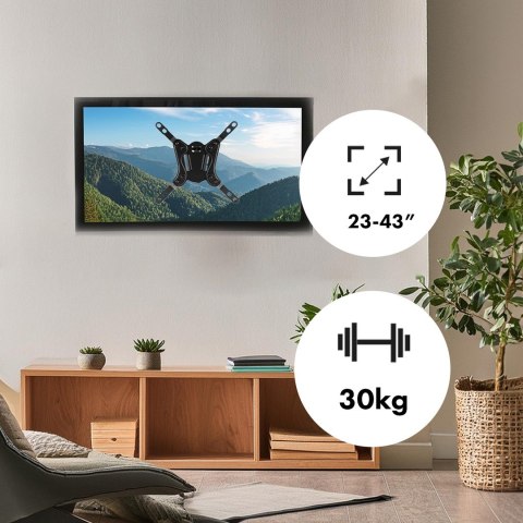 MACLEAN UCHWYT DO TELEWIZORA LUB MONITORA, MAX. VESA 200X200, 23-43", 30KG, CZARNY MC-418 Maclean MACLEAN UCHWYT DO TELEWIZORA LUB MONITORA, MAX. VESA 200X200, 23-43", 30KG, CZARNY MC-418 Maclean
