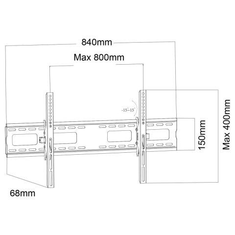 MACLEAN UCHWYT DO TV, MAX VESA 800X400, 43-100", 120KG, REG. ODCHYLENIA +15°~-15° MC-422 Maclean MACLEAN UCHWYT DO TV, MAX VESA 800X400, 43-100", 120KG, REG. ODCHYLENIA +15°~-15° MC-422 Maclean