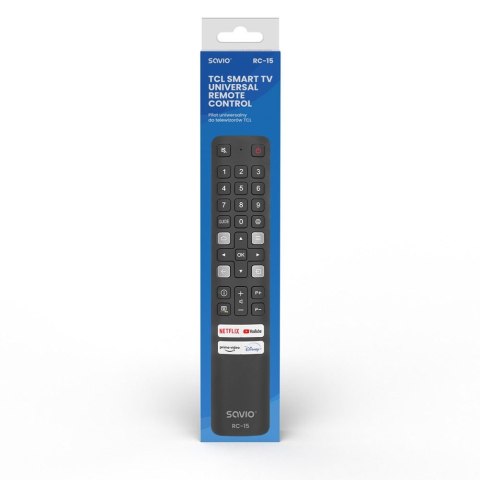 SAVIO PILOT UNIWERSALNY DO TV /ZAMIENNIK DO TV TCL - SMART TV RC-15 SAVIO SAVIO PILOT UNIWERSALNY DO TV /ZAMIENNIK DO TV TCL - SMART TV RC-15 SAVIO
