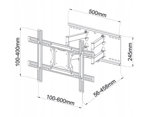 Uchwyt ścienny do telewizora ART AR-87 (ścienne; 40" - 80"; max. 60kg) ART Uchwyt ścienny do telewizora ART AR-87 (ścienne; 40" - 80"; max. 60kg) ART