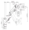 GEMBIRD BIURKOWE REGULOWANE RAMIĘ/UCHWYT NA MONITOR DO MONTAŻU NA ŚCIANIE 17-27, VESA 100X100MM, DO DO 7 KG GEMBIRD