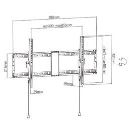 GEMBIRD UCHWYT ŚCIENNY REGULOWANY LCD 43-90 VESA MAX 800 X 400MM, DO 70KG GEMBIRD