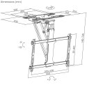 MACLEAN UCHWYT DO TV ELEKTRYCZNY SUFITOWY, OBSŁUGA TUYA, MAX VESA 600X400, OBRÓT 90ST. PILOT, 32"-75", 35KG MC-490 Maclean