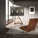 MACLEAN UCHWYT WOLNOSTOJĄCY POD TV / NAROŻNY, W STYLU BAUHAUS, DWUPOZIOMOWE DREWNIANE PÓŁKI 40KG MAX 37-75'' MC-455 Maclean