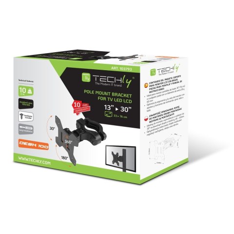 TECHLY UCHWYT NA SŁUP TV LED/LCD 13-30 CALI 10KG O TECHly TECHLY UCHWYT NA SŁUP TV LED/LCD 13-30 CALI 10KG O TECHly