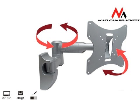 Uchwyt ścienny do monitora Maclean MC-503S (Obrotowy, ścienne, Uchylny; 23" - 42"; max. 30kg) Maclean Uchwyt ścienny do monitora Maclean MC-503S (Obrotowy, ścienne, Uchylny; 23" - 42"; max. 30kg) Maclean