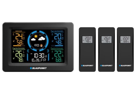 BLAUPUNKT Stacja pogodowa z 3 czujnikami z LCD WS40BK Blaupunkt BLAUPUNKT Stacja pogodowa z 3 czujnikami z LCD WS40BK Blaupunkt