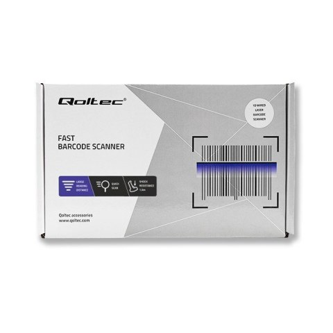 QOLTEC CZYTNIK KODÓW KRESKOWYCH LASEROWY | 1D | USB | CZARNY Qoltec QOLTEC CZYTNIK KODÓW KRESKOWYCH LASEROWY | 1D | USB | CZARNY Qoltec
