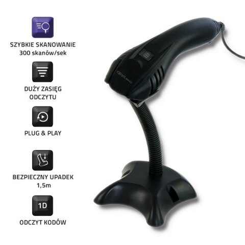 Skaner kodów kreskowych Qoltec 50861 Qoltec Skaner kodów kreskowych Qoltec 50861 Qoltec