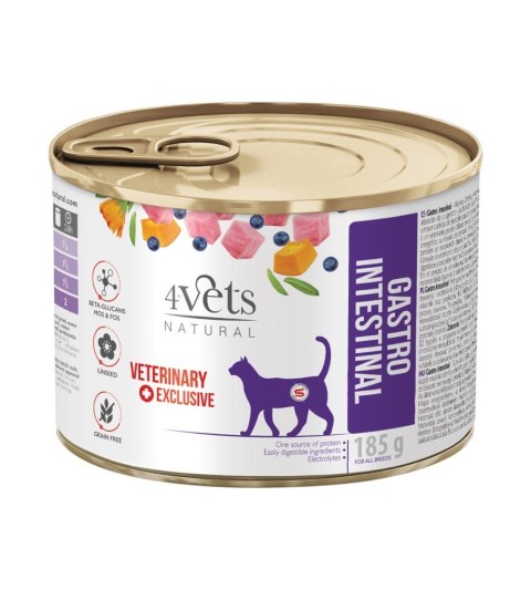 4VETS Natural Gastro Intestinal Cat - mokra karma dla kota - 185 g 4vets 4VETS Natural Gastro Intestinal Cat - mokra karma dla kota - 185 g 4vets