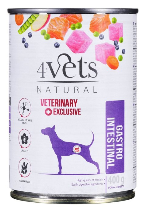 4VETS Natural Gastro Intestinal Dog - mokra karma dla psa - 400 g 4vets 4VETS Natural Gastro Intestinal Dog - mokra karma dla psa - 400 g 4vets