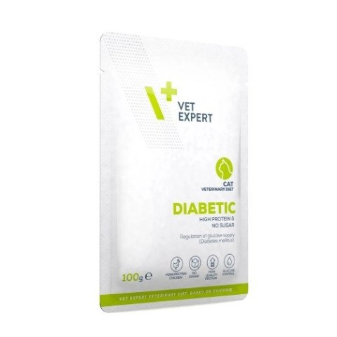 VetExpert Veterinary Diet Diabetic Cat 100g Pouch VetExpert VetExpert Veterinary Diet Diabetic Cat 100g Pouch VetExpert
