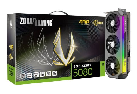 Karta graficzna ZOTAC GAMING GeForce RTX 5080 16GB AMP Extreme INFINITY ZOTAC Karta graficzna ZOTAC GAMING GeForce RTX 5080 16GB AMP Extreme INFINITY ZOTAC