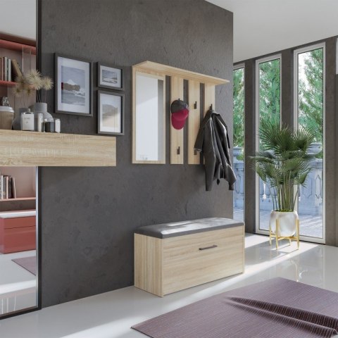 Wieszak + lustro PARMA 100x15xH.81,5 sonoma TOP E SHOP Wieszak + lustro PARMA 100x15xH.81,5 sonoma TOP E SHOP