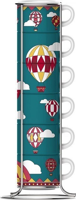 Bialetti zestaw 6 filiżanek na stojaku Winter Wonderland BIALETTI
