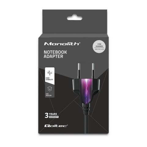 QOLTEC ZASILACZ DO HUAWEI 65W | 19V | 3.42A | 4.0*1.7 | +KABEL ZASILAJĄCY Qoltec QOLTEC ZASILACZ DO HUAWEI 65W | 19V | 3.42A | 4.0*1.7 | +KABEL ZASILAJĄCY Qoltec