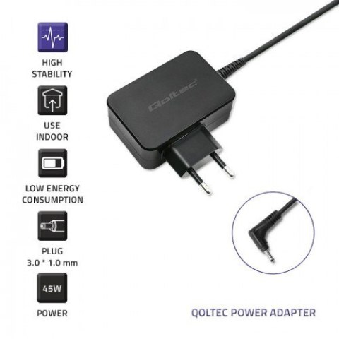QOLTEC ZASILACZ DO ULTRABOOKA ASUS 45W | 19V | 2.37A | 3.0*1.0 Qoltec QOLTEC ZASILACZ DO ULTRABOOKA ASUS 45W | 19V | 2.37A | 3.0*1.0 Qoltec