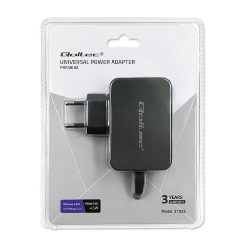 QOLTEC ZASILACZ SIECIOWY UNIWERSALNY 45W | 8 WTYCZEK Qoltec QOLTEC ZASILACZ SIECIOWY UNIWERSALNY 45W | 8 WTYCZEK Qoltec