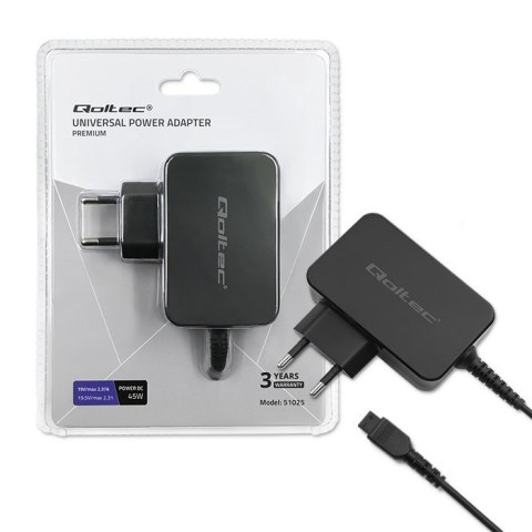 QOLTEC ZASILACZ SIECIOWY UNIWERSALNY 45W | 8 WTYCZEK Qoltec QOLTEC ZASILACZ SIECIOWY UNIWERSALNY 45W | 8 WTYCZEK Qoltec