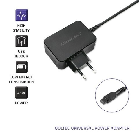 QOLTEC ZASILACZ SIECIOWY UNIWERSALNY 45W | 8 WTYCZEK Qoltec QOLTEC ZASILACZ SIECIOWY UNIWERSALNY 45W | 8 WTYCZEK Qoltec