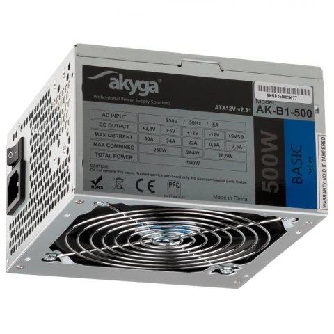 Zasilacz Akyga AK-B1-500 (500 W; Pasywne; 120 mm) Akyga Zasilacz Akyga AK-B1-500 (500 W; Pasywne; 120 mm) Akyga