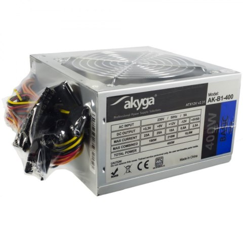 Zasilacz Akyga Basic AK-B1-400 (400 W; Pasywne; 120 mm) Akyga Zasilacz Akyga Basic AK-B1-400 (400 W; Pasywne; 120 mm) Akyga