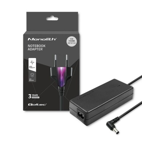 Zasilacz Qoltec 50073.65W do notebooka Toshiba (19 V; 3,42 A; 65W; 5.5 mm x 2.5 mm) Qoltec Zasilacz Qoltec 50073.65W do notebooka Toshiba (19 V; 3,42 A; 65W; 5.5 mm x 2.5 mm) Qoltec