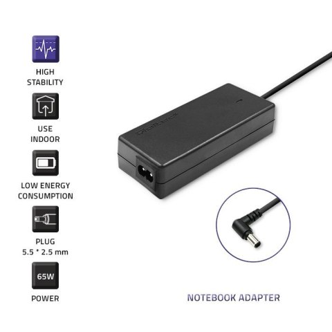 Zasilacz Qoltec 50073.65W do notebooka Toshiba (19 V; 3,42 A; 65W; 5.5 mm x 2.5 mm) Qoltec Zasilacz Qoltec 50073.65W do notebooka Toshiba (19 V; 3,42 A; 65W; 5.5 mm x 2.5 mm) Qoltec