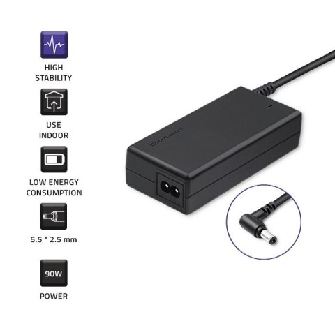 Zasilacz Qoltec 50076.90W do notebooka Toshiba (19 V; 4,9 A; 90W; 5.5 mm x 2.5 mm) Qoltec Zasilacz Qoltec 50076.90W do notebooka Toshiba (19 V; 4,9 A; 90W; 5.5 mm x 2.5 mm) Qoltec