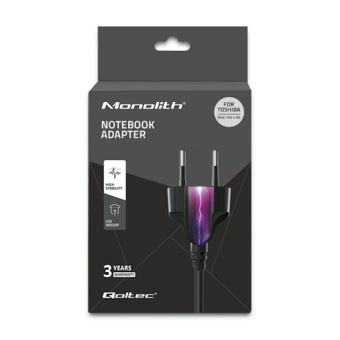 Zasilacz Qoltec 50076.90W do notebooka Toshiba (19 V; 4,9 A; 90W; 5.5 mm x 2.5 mm) Qoltec Zasilacz Qoltec 50076.90W do notebooka Toshiba (19 V; 4,9 A; 90W; 5.5 mm x 2.5 mm) Qoltec