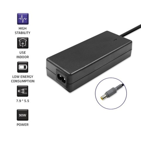 Zasilacz Qoltec 50093.90W do notebooka IBM, Lenovo (20 V; 4,5 A; 90W; 7.9 mm x 5.5 mm) Qoltec Zasilacz Qoltec 50093.90W do notebooka IBM, Lenovo (20 V; 4,5 A; 90W; 7.9 mm x 5.5 mm) Qoltec