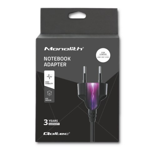 Zasilacz Qoltec 50098.45W do notebooka Lenovo (20 V; 2,25 A; 45W; Slim Tip ) Qoltec Zasilacz Qoltec 50098.45W do notebooka Lenovo (20 V; 2,25 A; 45W; Slim Tip ) Qoltec