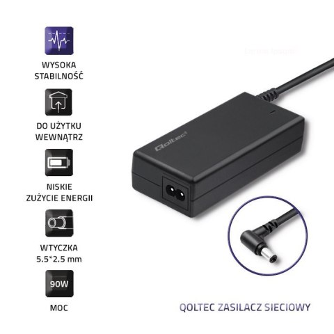 Zasilacz Qoltec 50099.90W do notebooka IBM, Lenovo (20 V; 4,74 A; 90W; 5.5 mm x 2.5 mm) Qoltec Zasilacz Qoltec 50099.90W do notebooka IBM, Lenovo (20 V; 4,74 A; 90W; 5.5 mm x 2.5 mm) Qoltec
